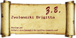 Zvolenszki Brigitta névjegykártya